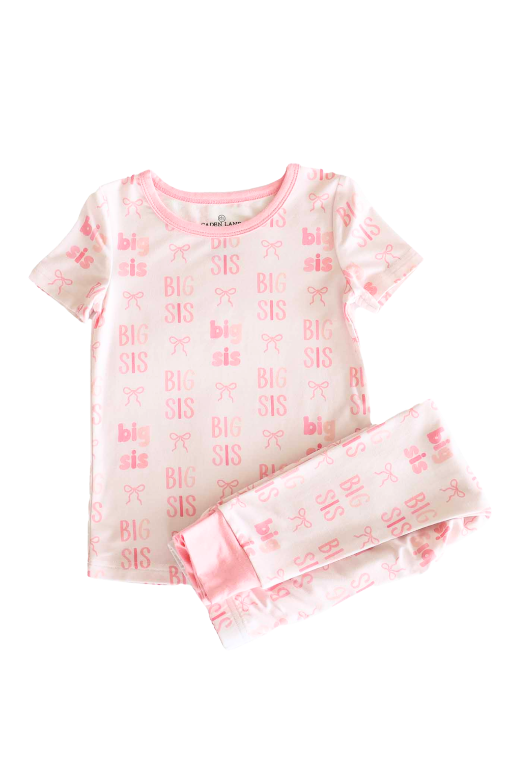 big sis short sleeve pajama set for girls 