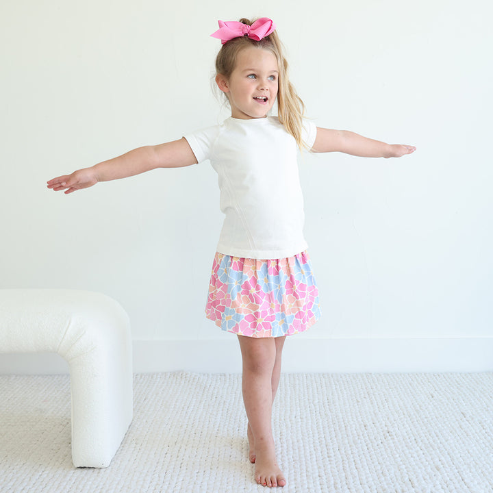 multicolor floral pleated tennis skirt for girls with shorts 
