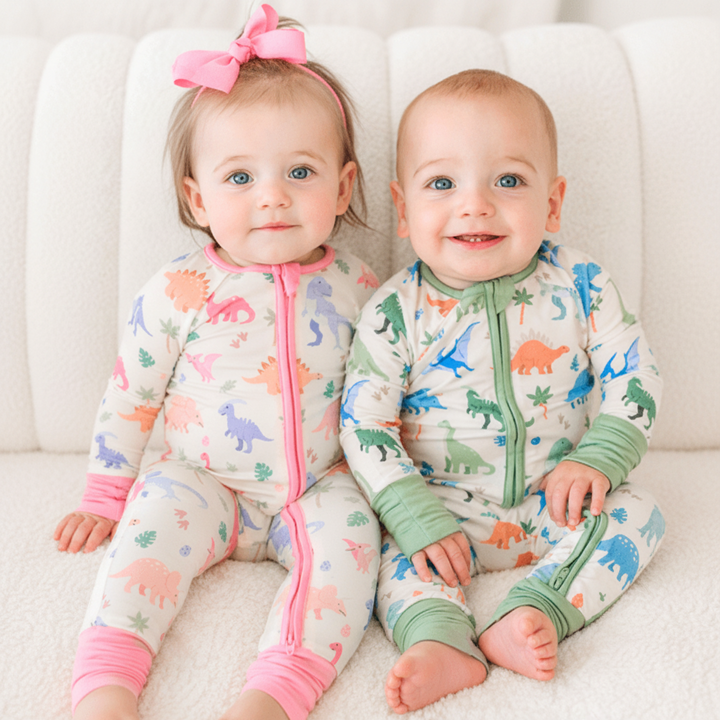 little fossil sibling pajama group pic