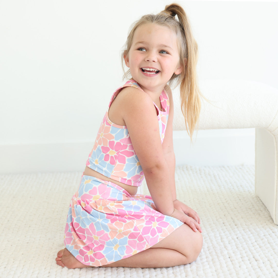 girl's floral athletic skirt