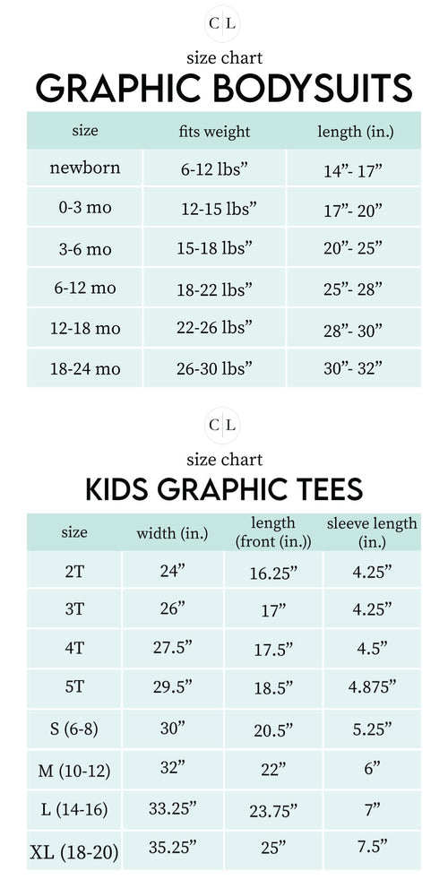 Sizing chart
