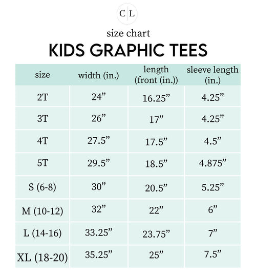 Sizing chart