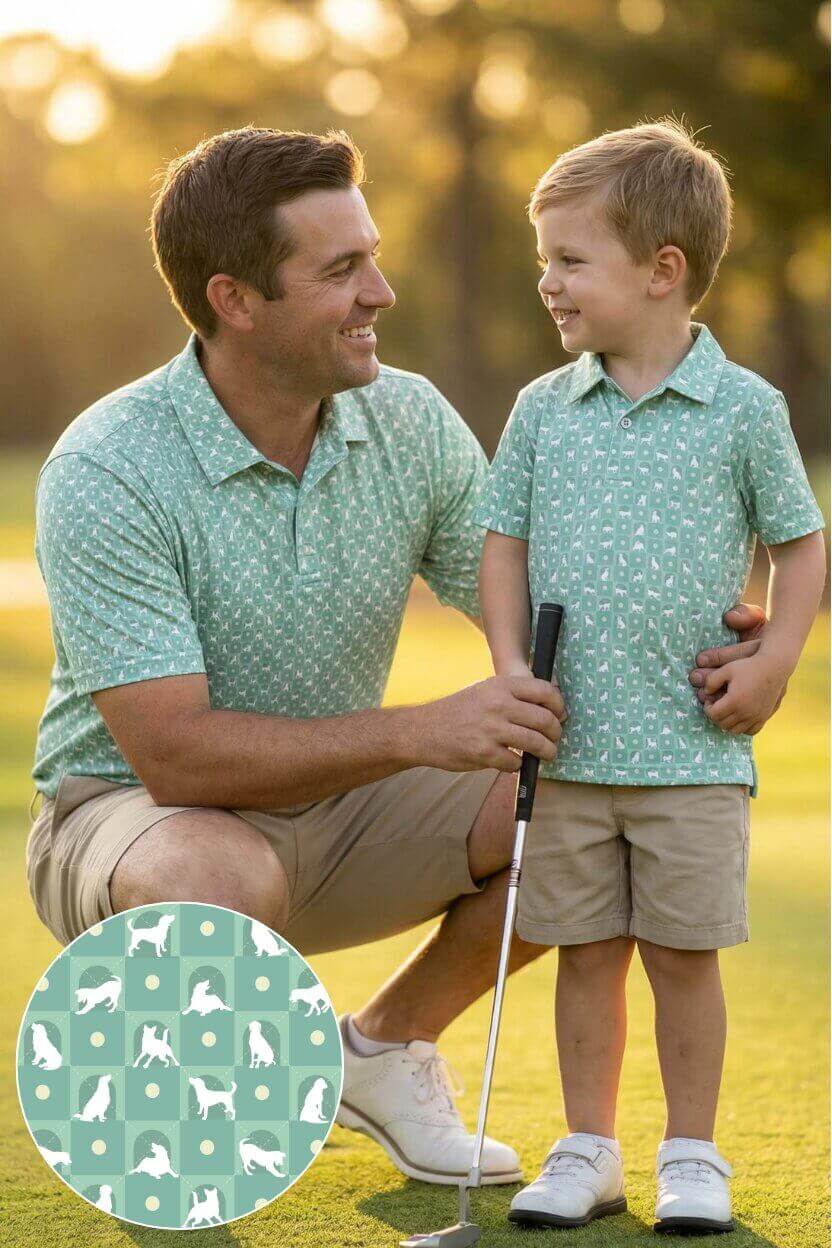 Daddy & Me Matching Short Sleeve Polos | Man's Best Friend