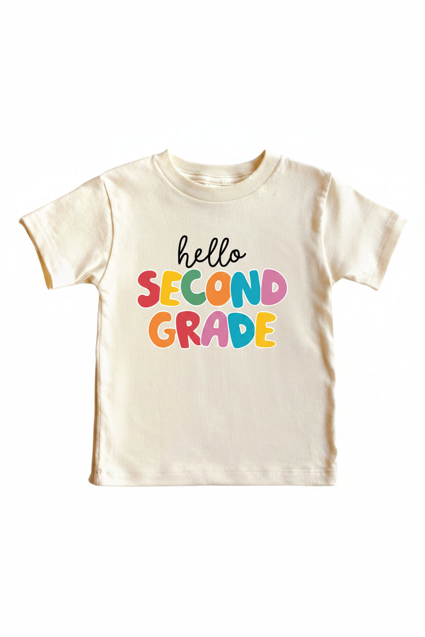 hello second grade graphic tee 