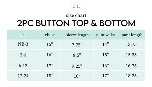 Sizing chart