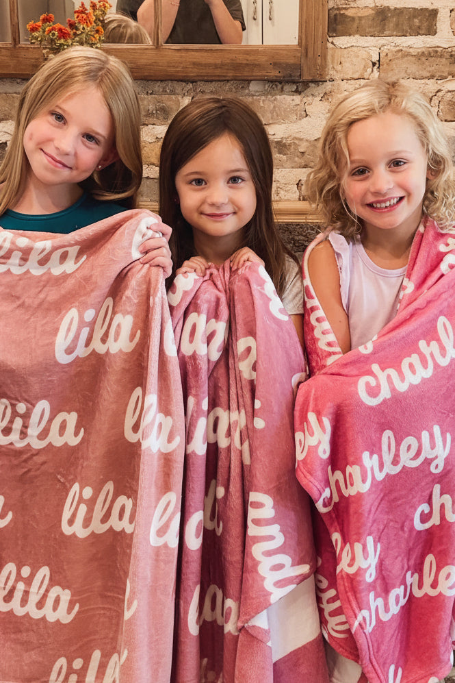 Pretty in Pink Personalized Color Blanket
