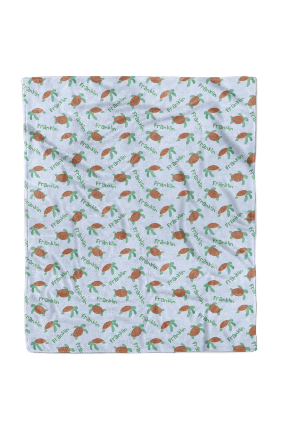personalized kids blanket in coastal cruisers turtle design