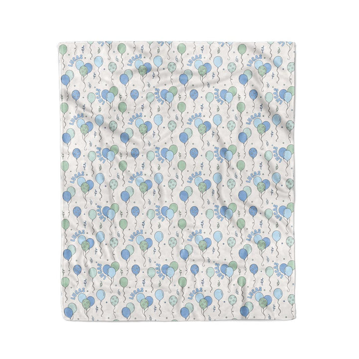 50 x 60 personalized birthday balloon minky blanket for boys 