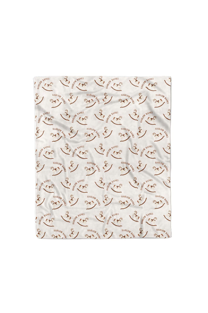50 x 60 rocking horse personalized kids blanket 