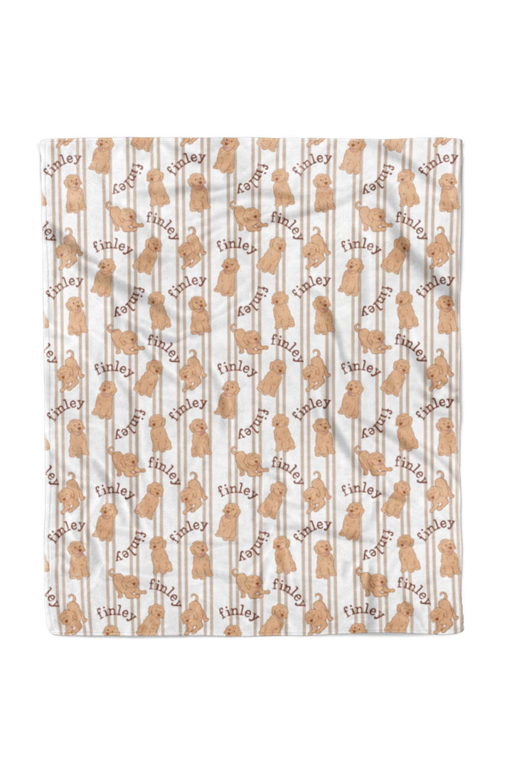 caden lane personalized golden retriever print kids blanket
