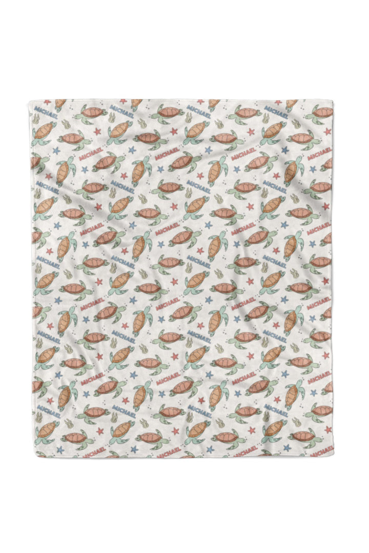personalized turtley rad 50x60 bamboo blanket – soft and cozy with turtle print
