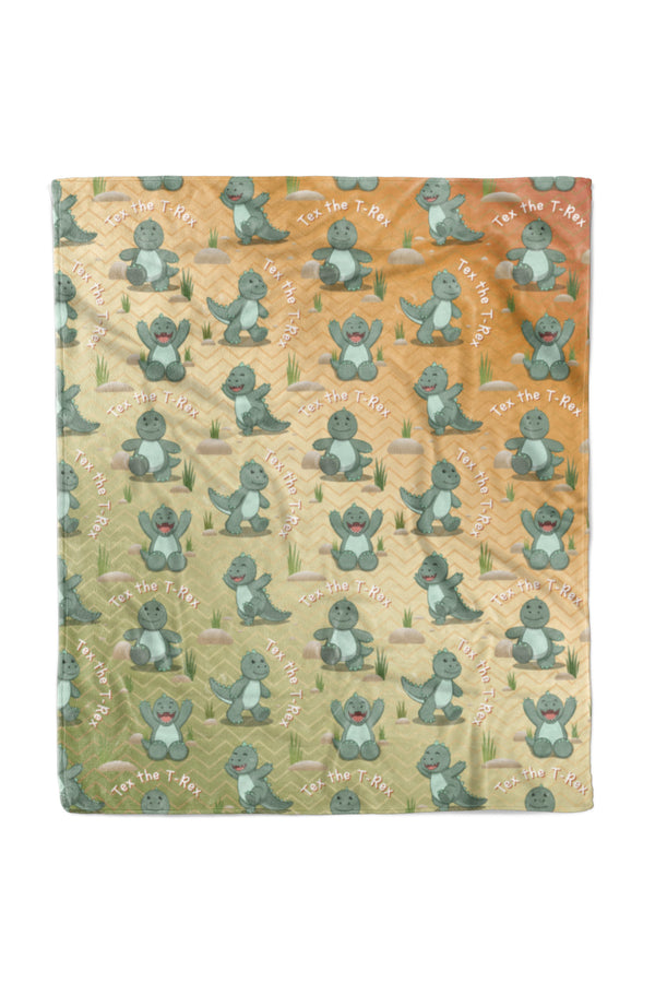 Cuddle Plush Friends Personalized Kids' Blanket, Tex T-Rex