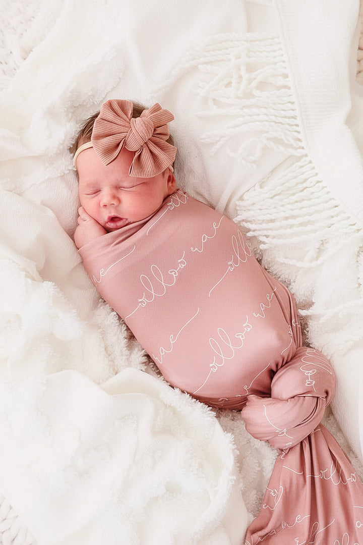 desert sand personalized baby name swaddle blanket 
