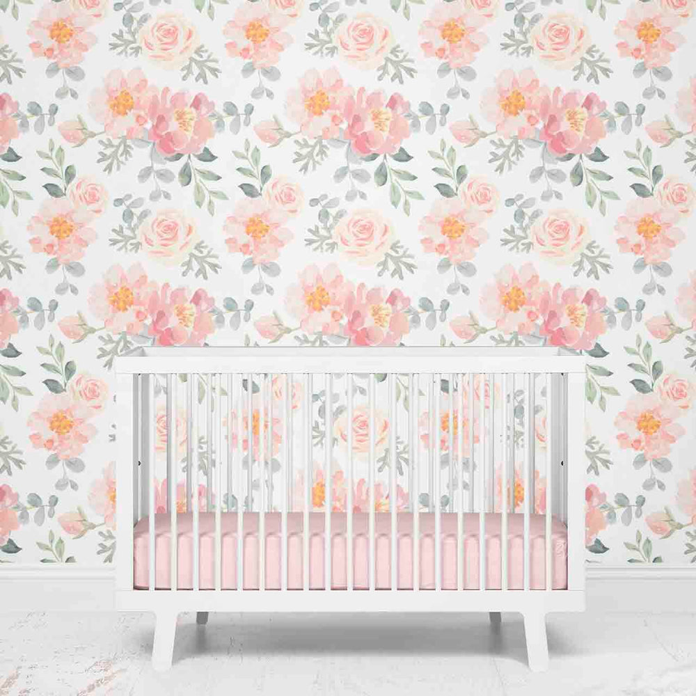 dusty rose vintage floral wallpaper