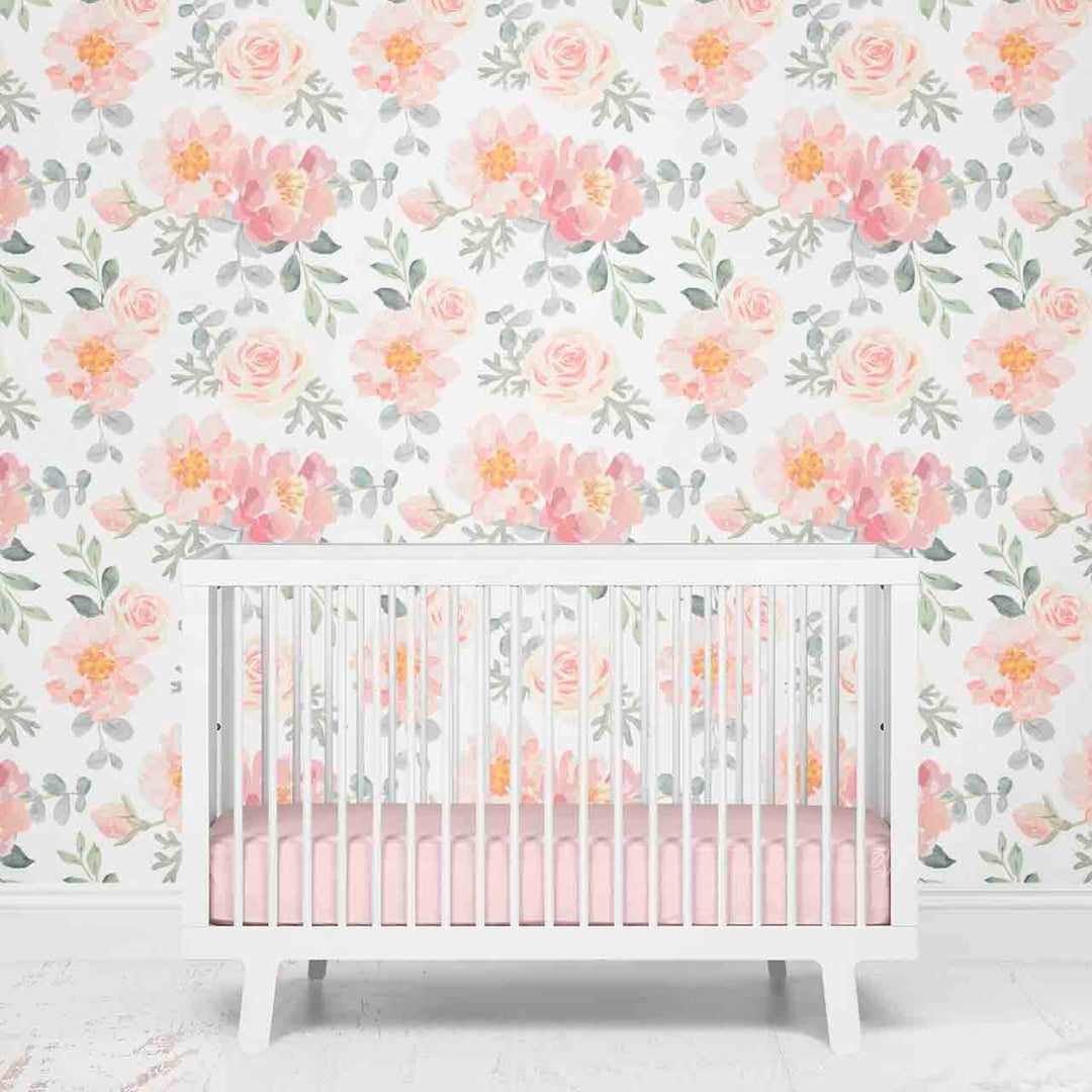 dusty rose vintage floral wallpaper