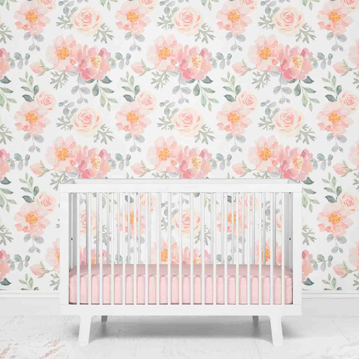 dusty rose vintage floral wallpaper