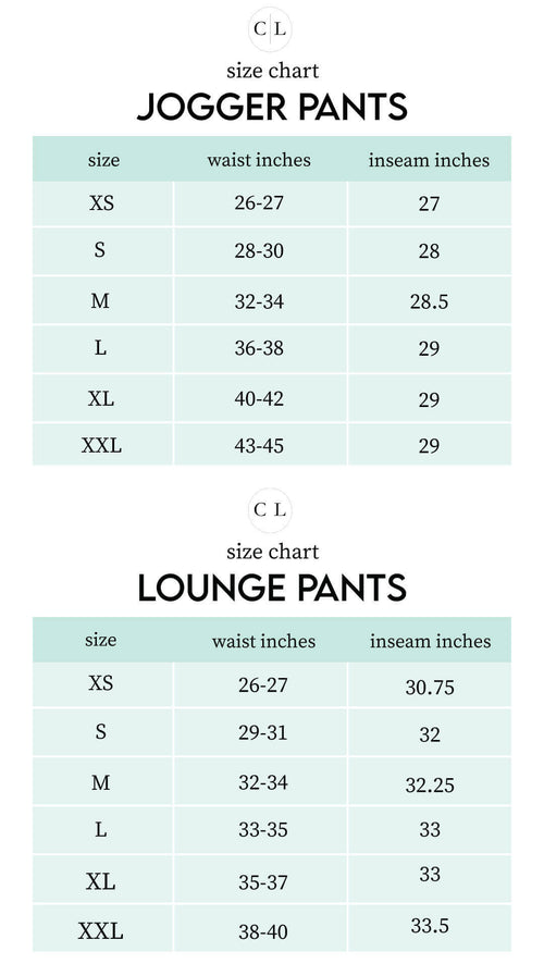 Sizing chart