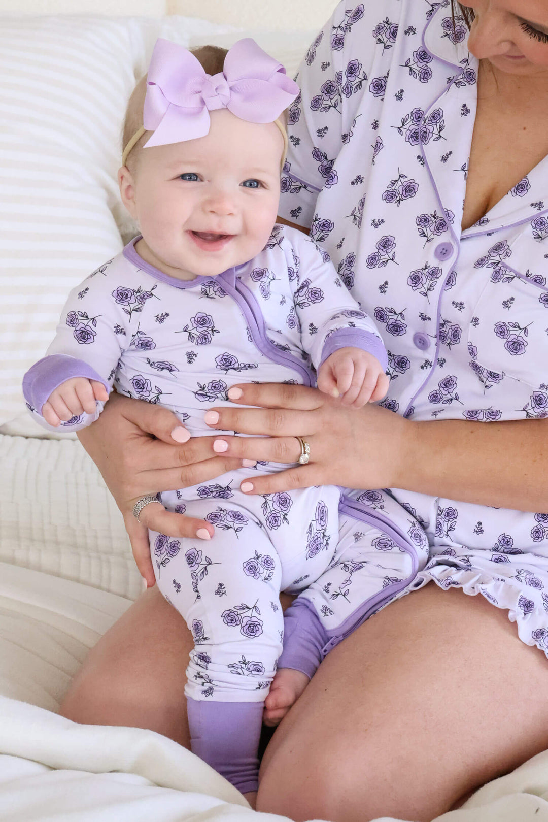 caden lane purple floral bamboo zip romper