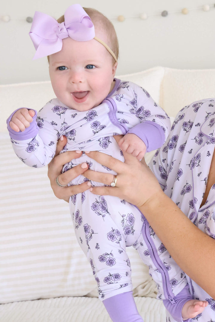 caden lane amethyst garden bamboo convertible zip romper