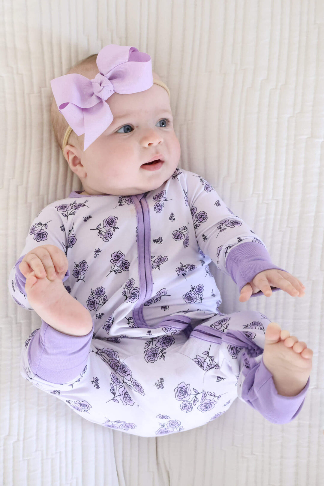 caden lane amethyst garden bamboo baby romper