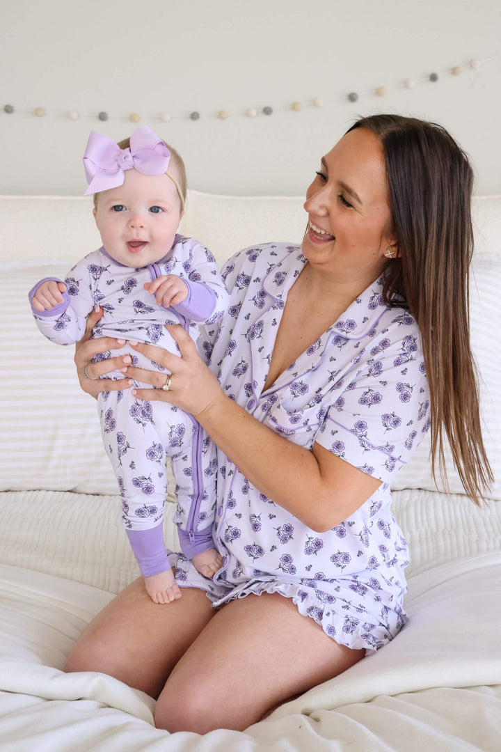 caden lane amethyst garden convertible zip romper back view