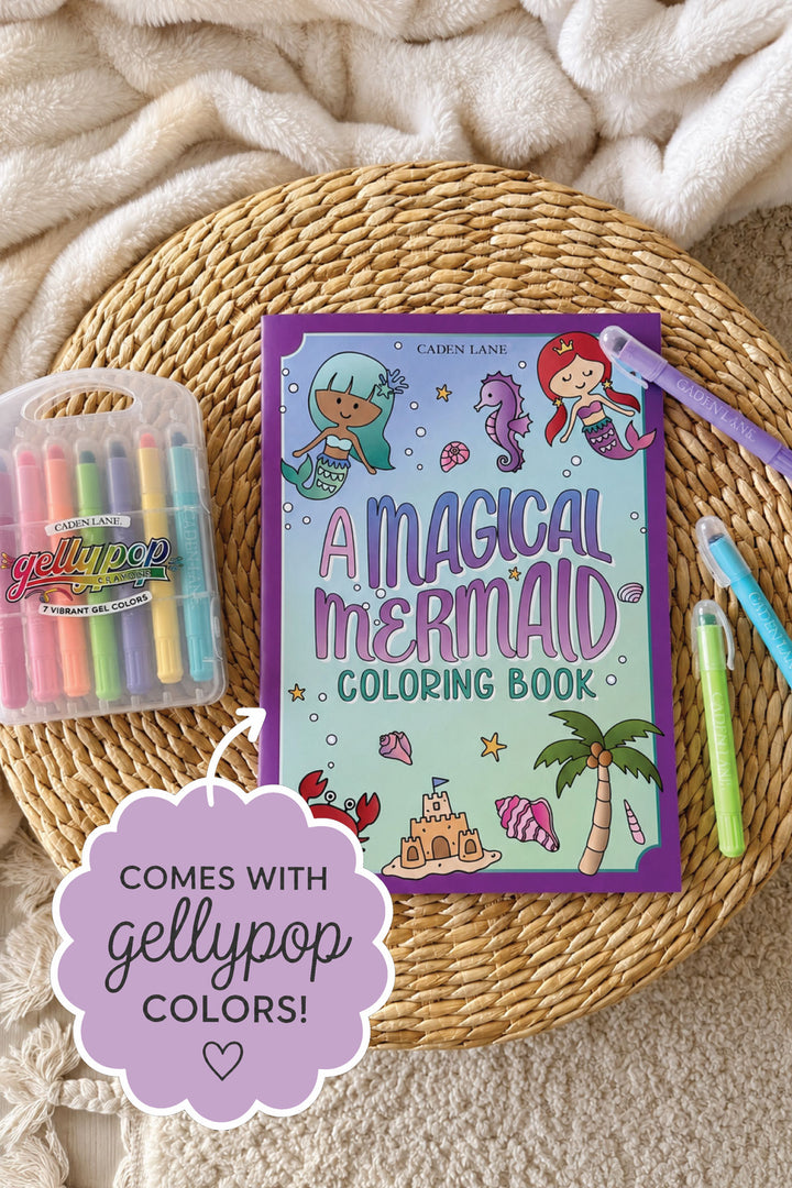 Coloring Book & Gellypop™ Crayon Set | Mermaid Magic