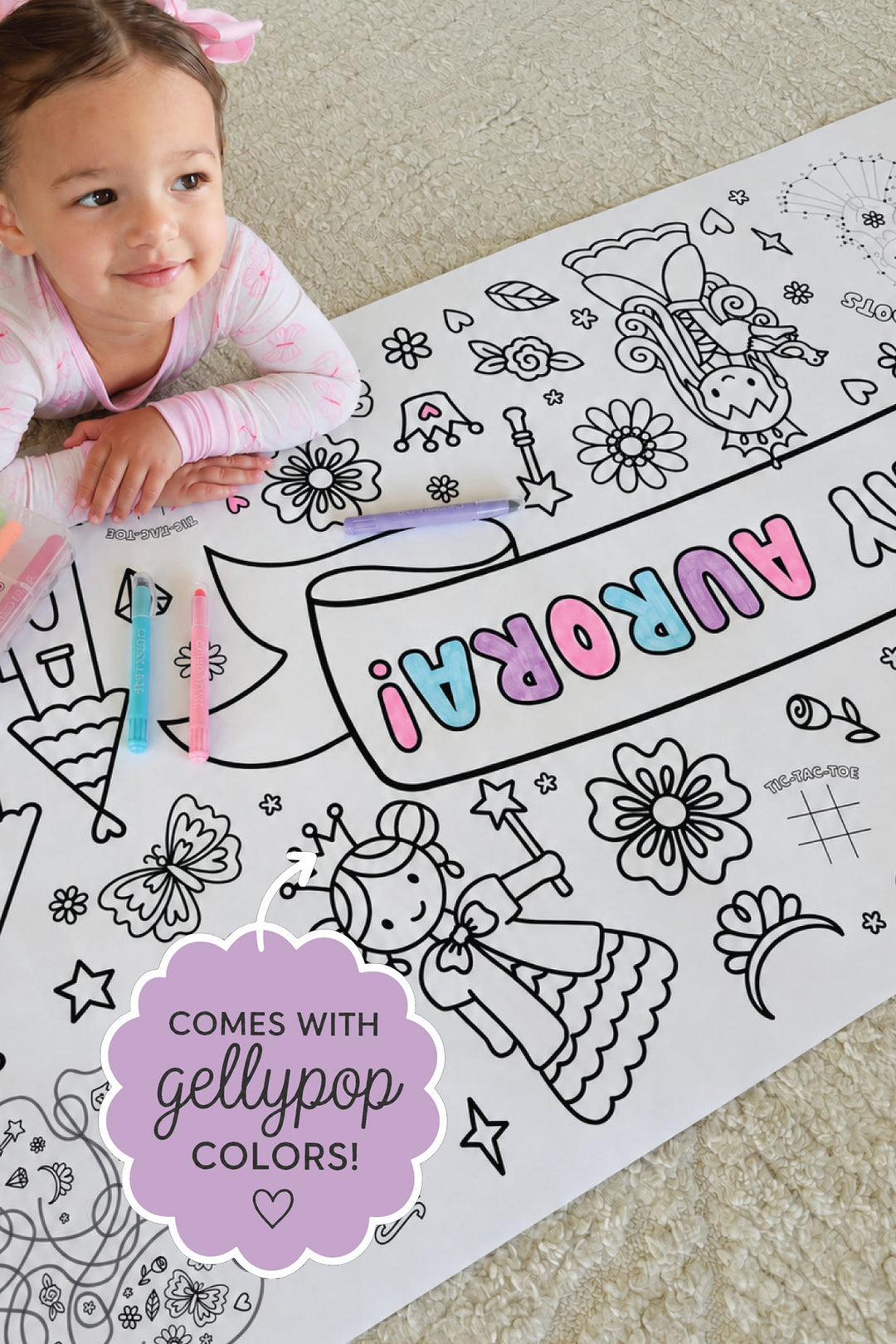 Giant Personalized Coloring Banner & Gellypop™ Crayon Set | Far Far Away