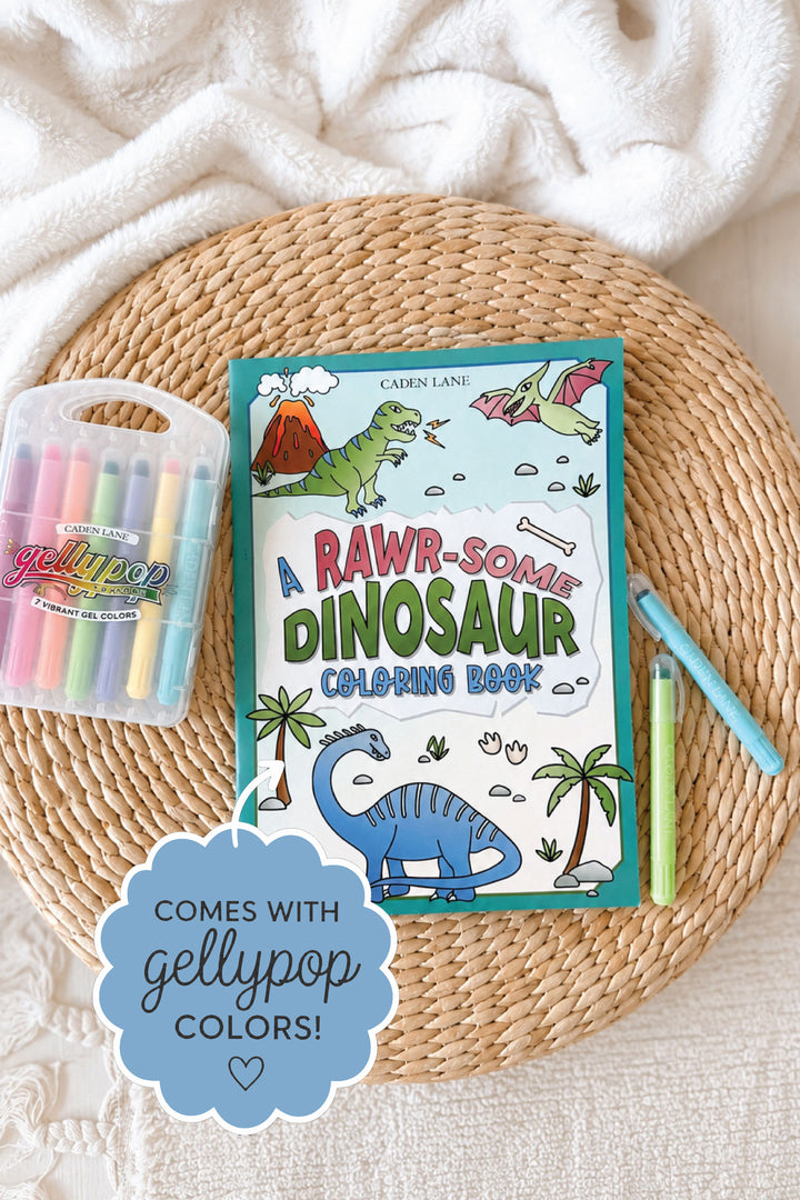 Coloring Book & Gellypop™ Crayon Set | Jurassic Playground