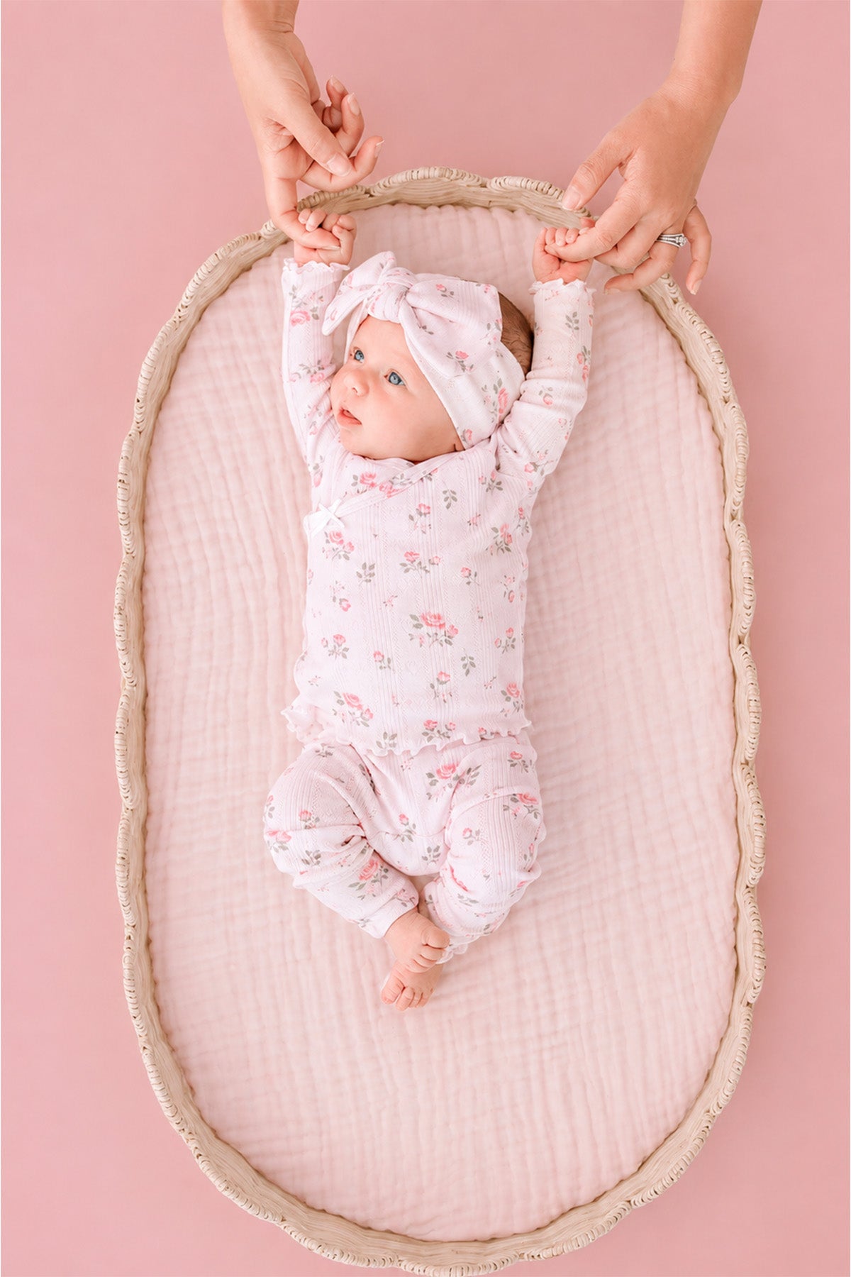 Two-Piece Pointelle Crossover Set | Rose Garden Blush