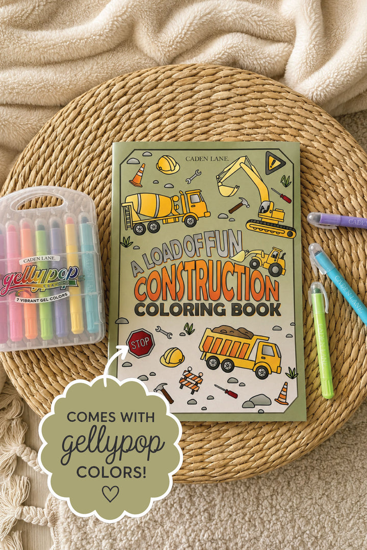 Coloring Book & Gellypop™ Crayon Set | Construction Zone