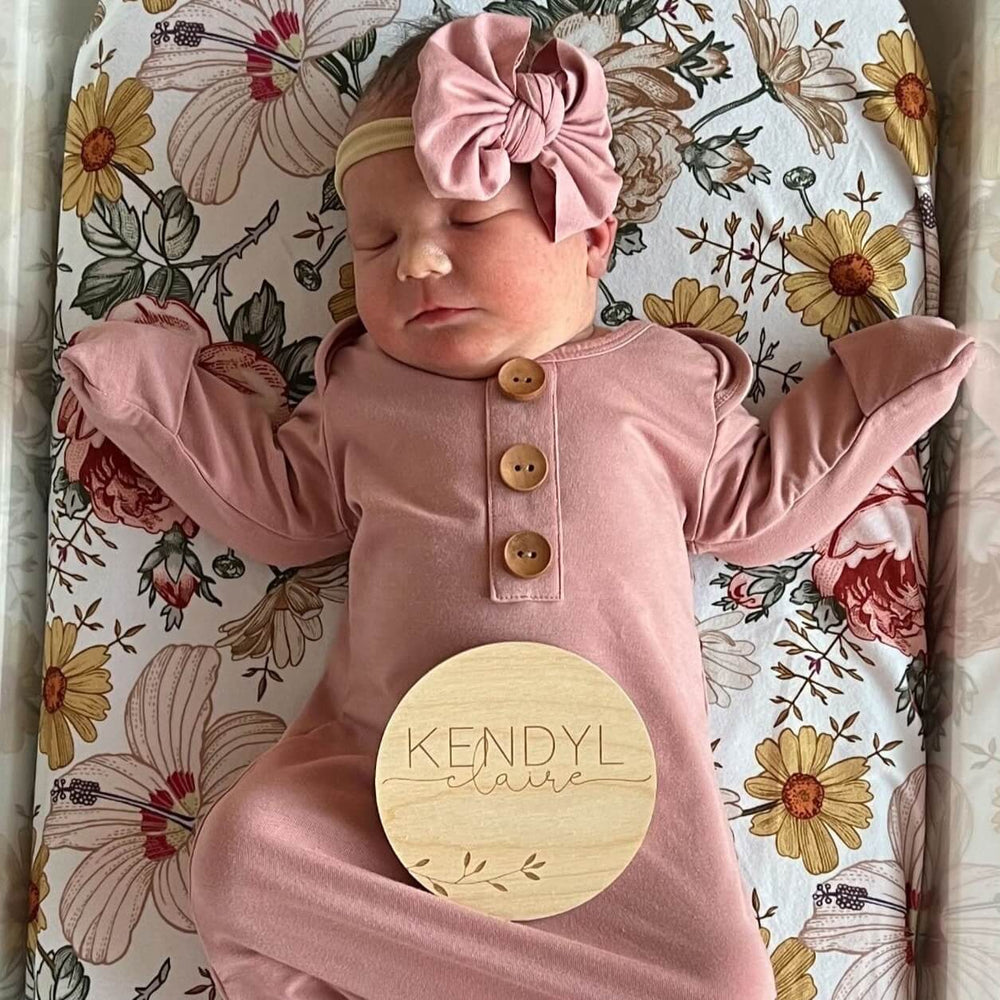 mauve bow headband for newborns 