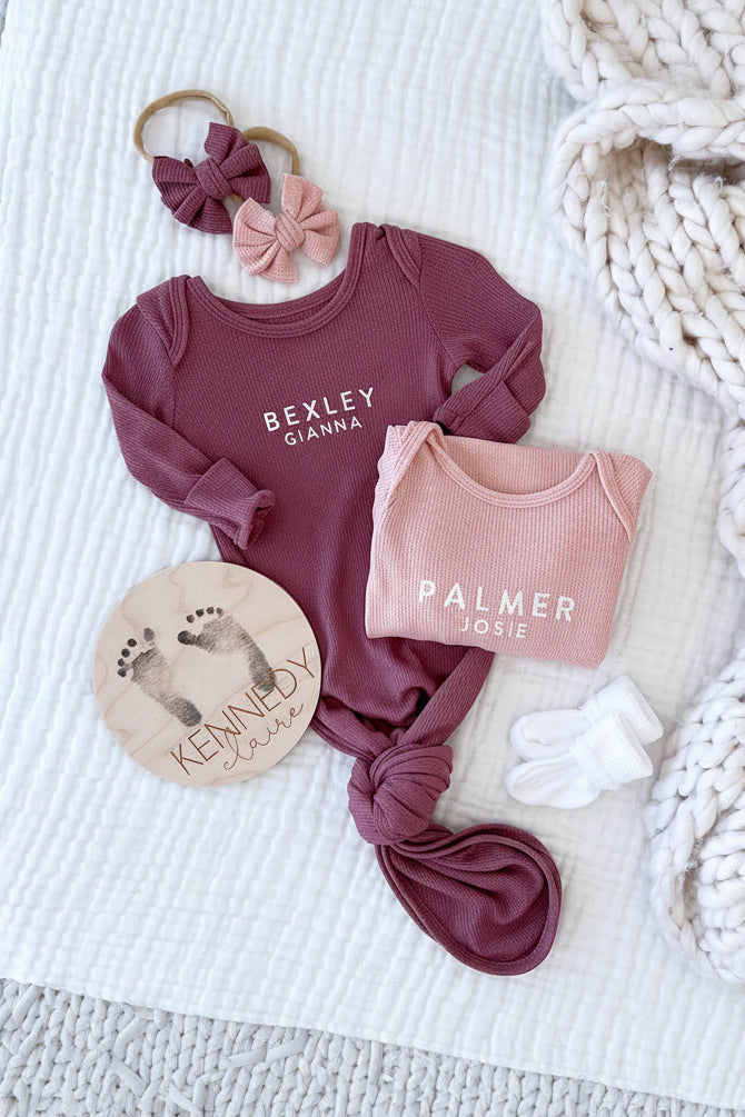personalized knot gown pink 
