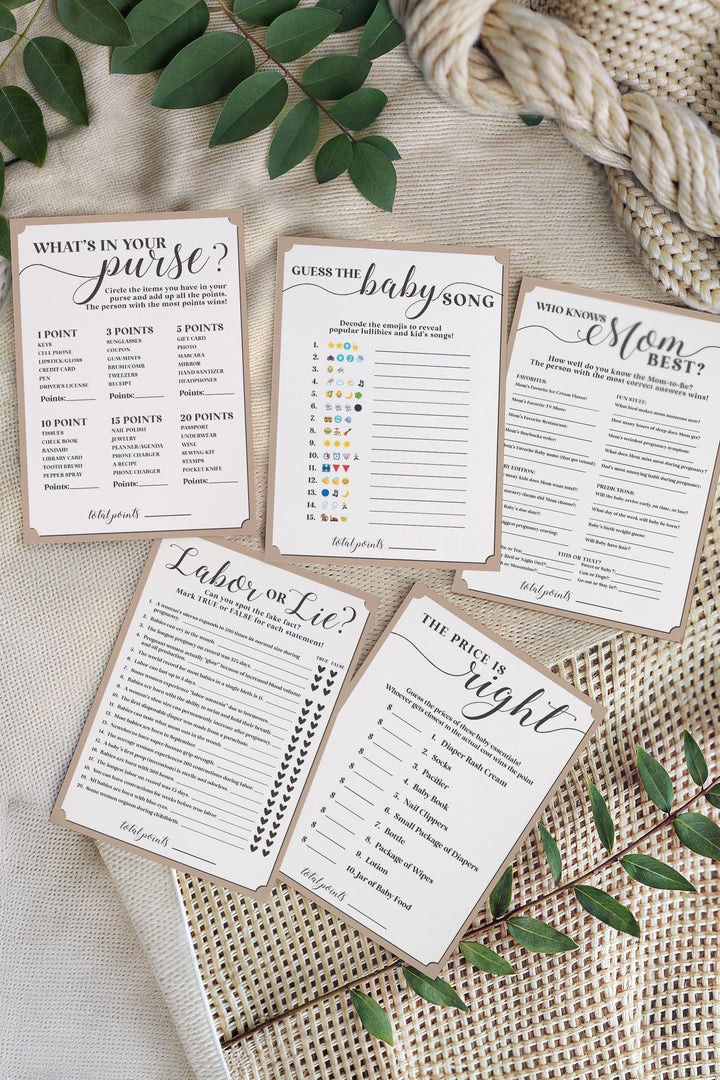 digital download baby shower games laying on ground 