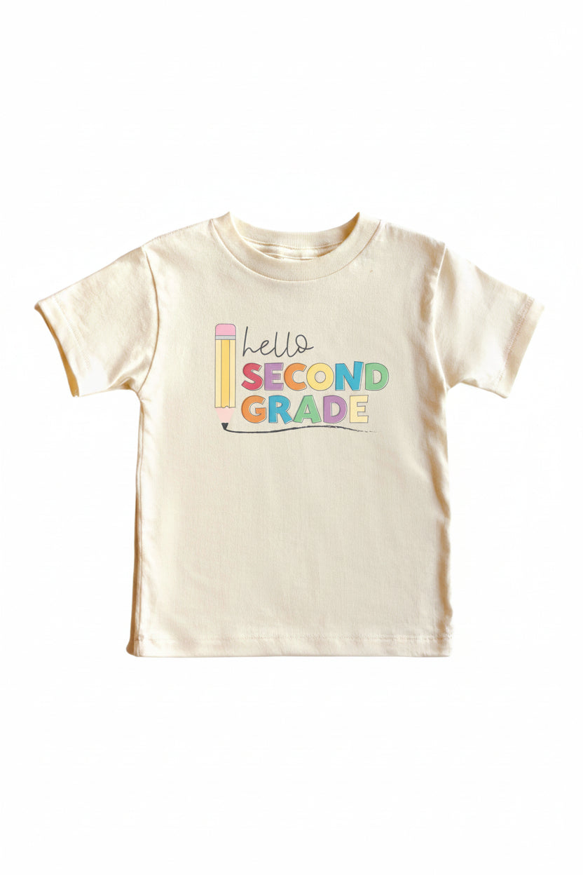 hello second grade graphic tee 