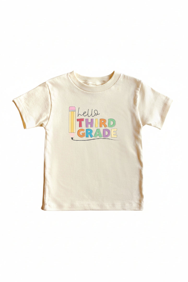 hello third grade graphic tee 