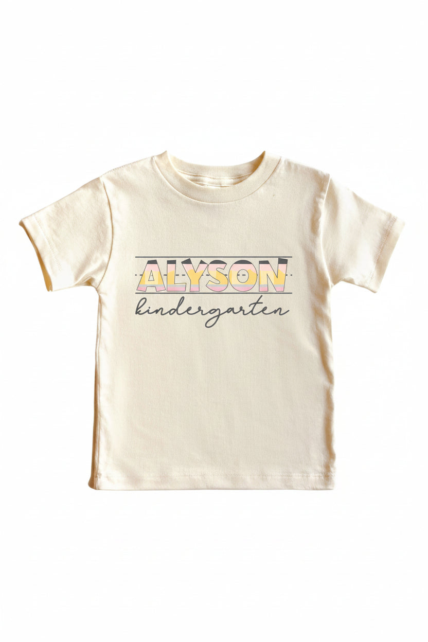 personalized kindergarten t-shirt for kids 