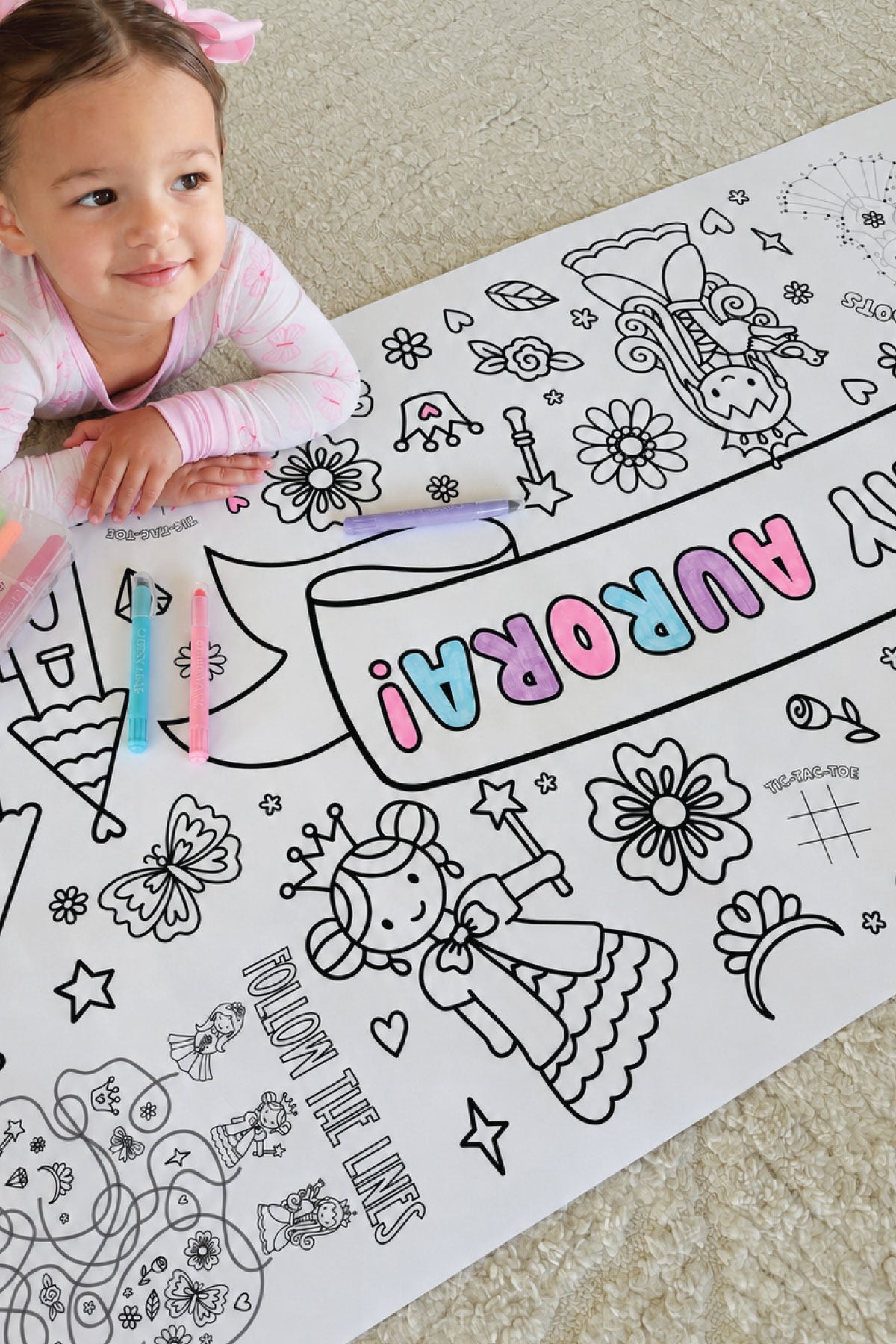 Far Far Away Giant Personalized Coloring Banner & Crayon Set