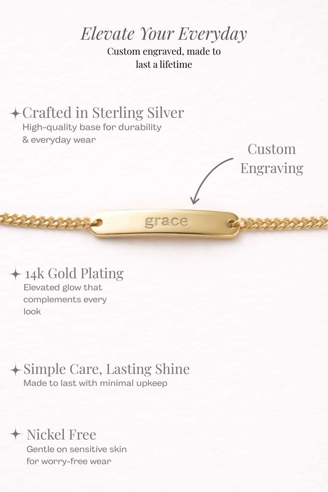 Engraved Bar Bracelet