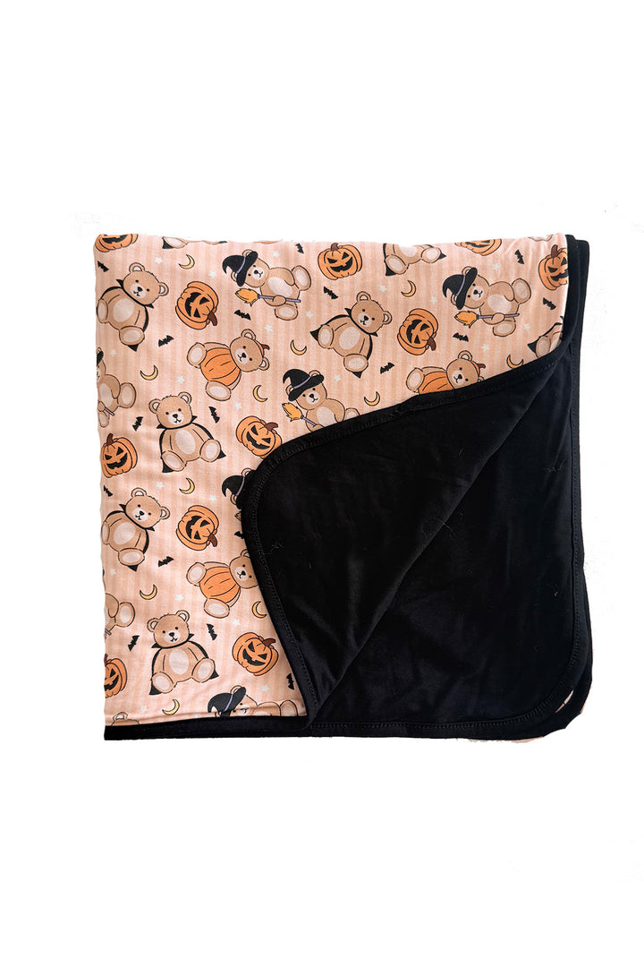 beary scary double sided bamboo blanket