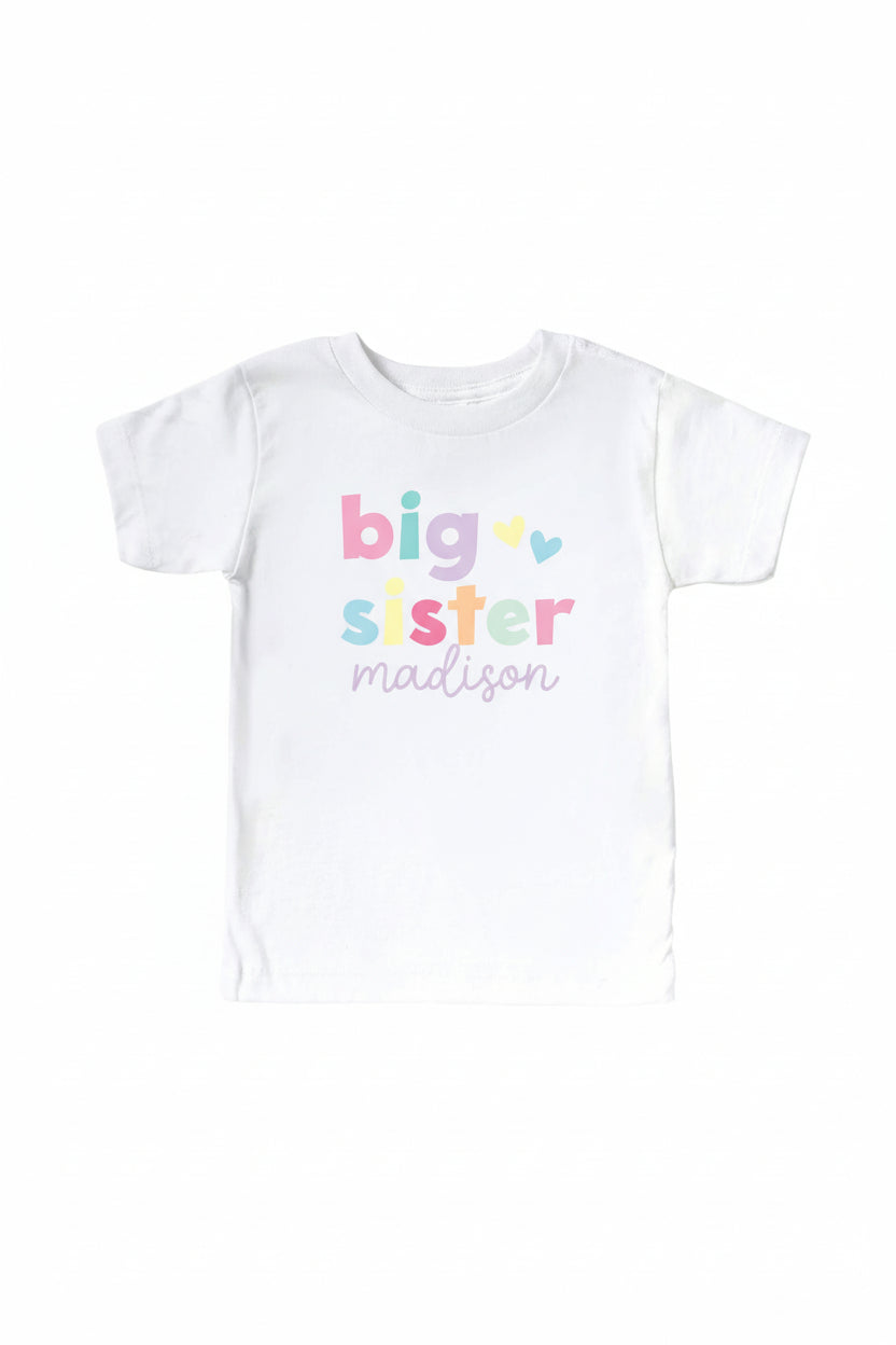 big sister personalized graphic tee