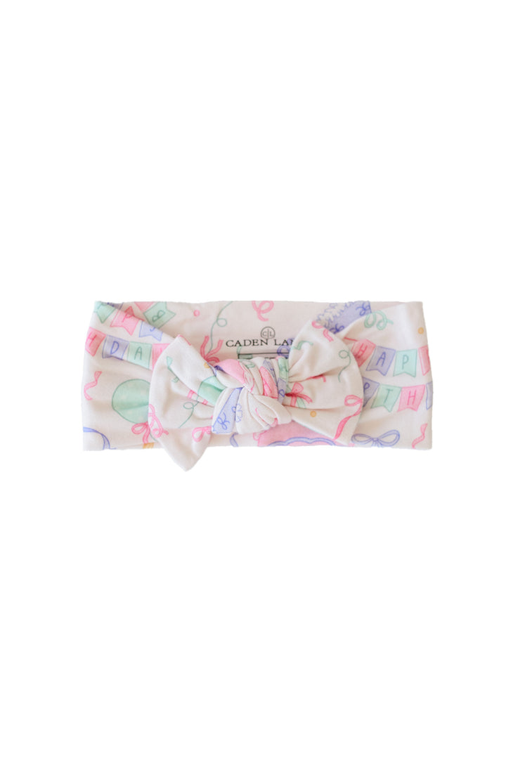Knit Large Bow Headwrap | Birthday Bash Pink