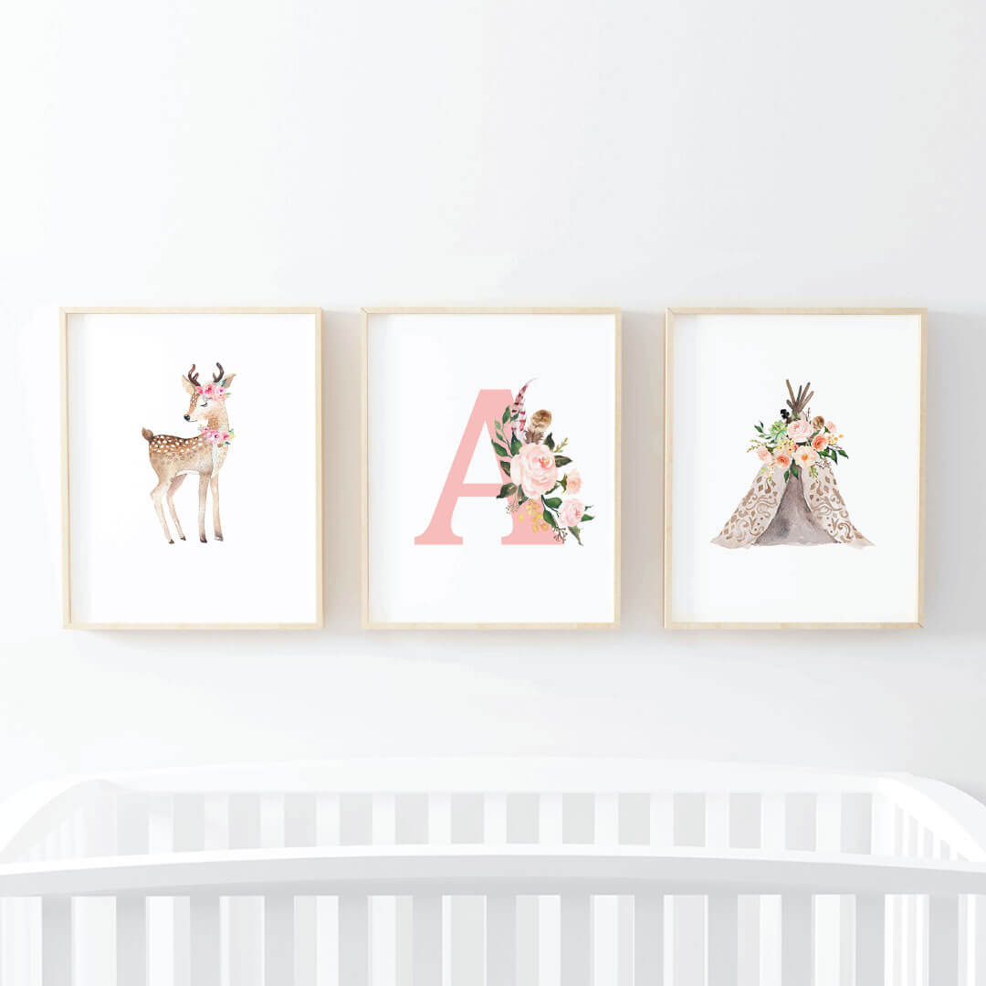 Blakely's Boho Woodland Deer Bundled Digital Nursery Art