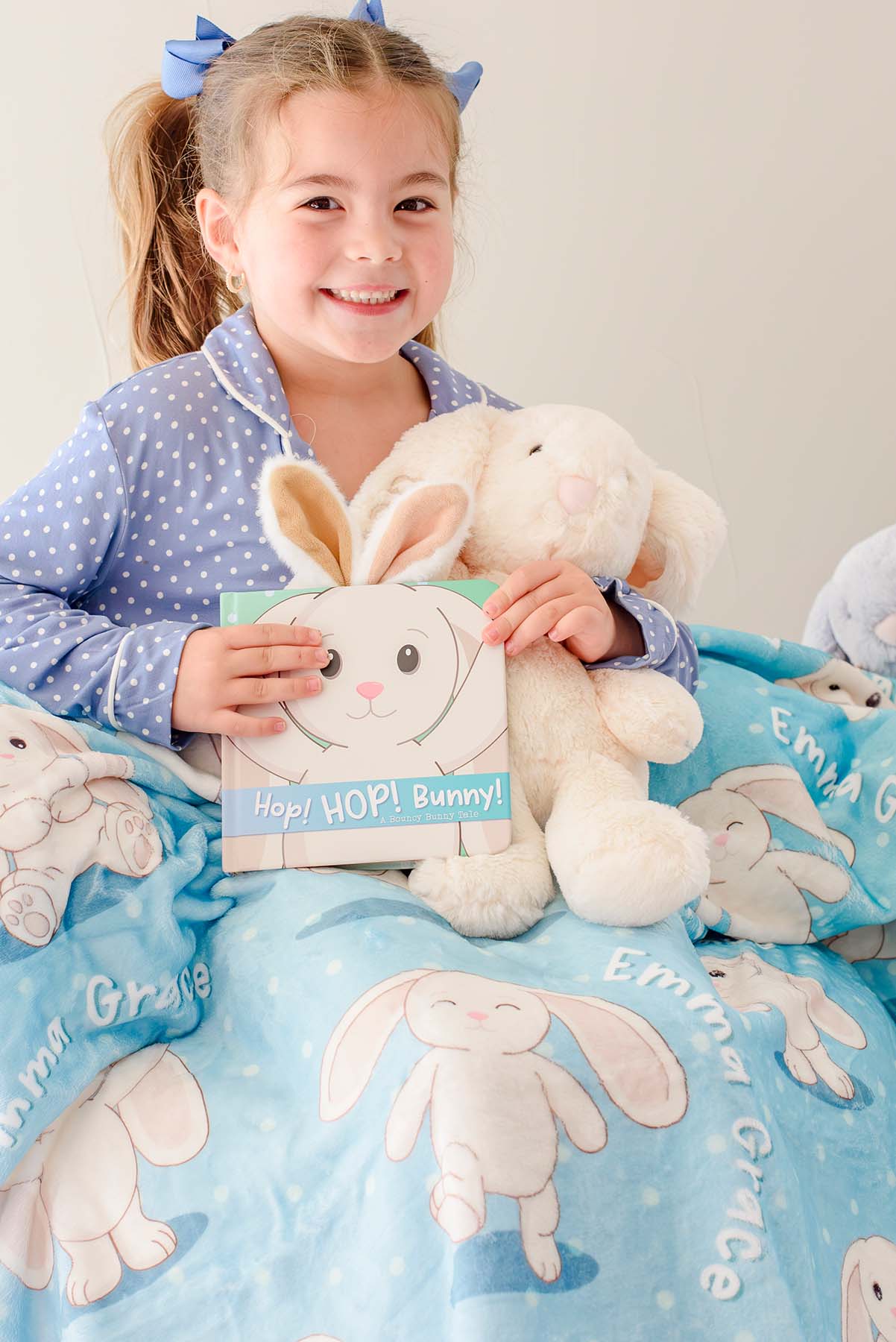 Cuddle Plush Friends™ Personalized Kids' Blanket | Bentley Bunny