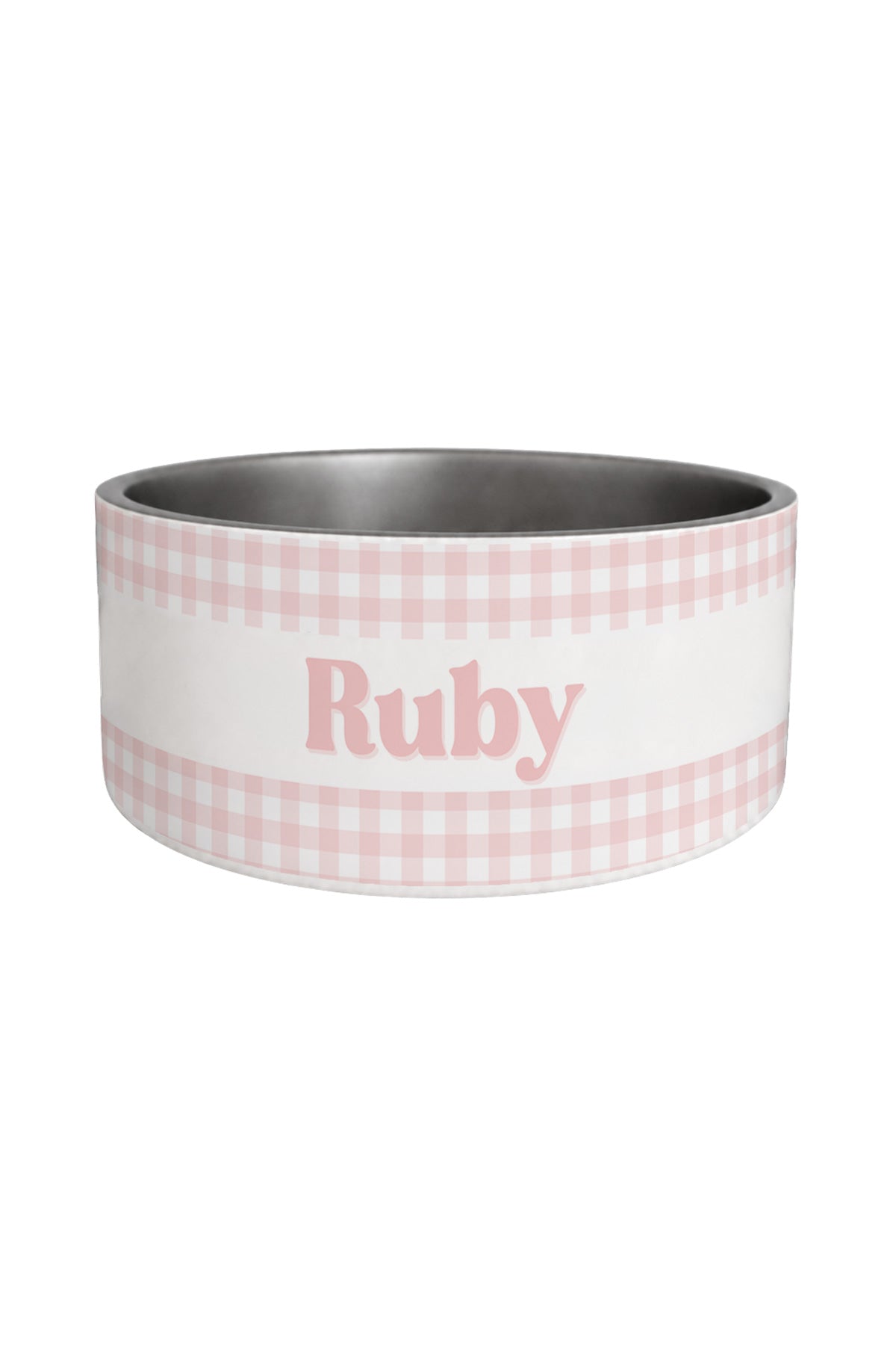 Personalized Pet Bowl |  Blush Gingham