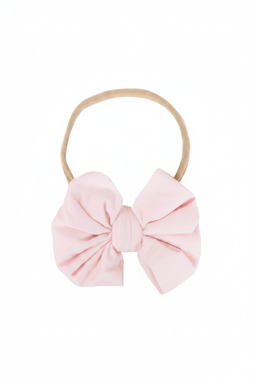Solid Blush Knit Bow Headband