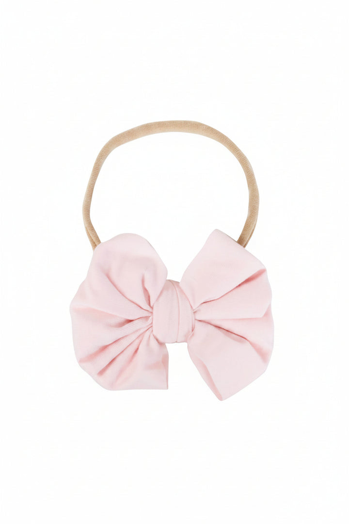 solid blush knit bow headband 