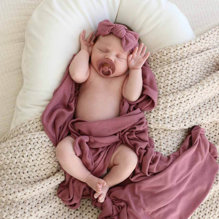 boysenberry waffle bamboo oversized swaddle for babies 