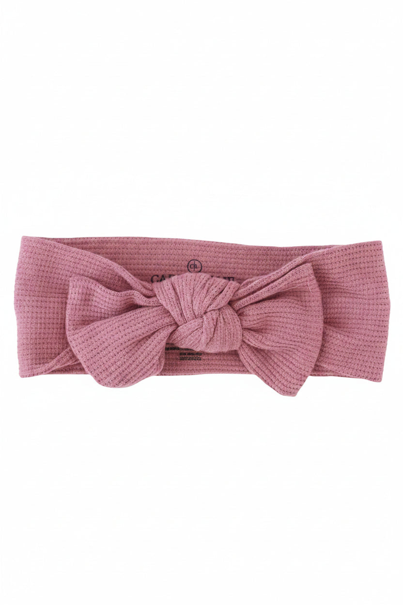 Boysenberry Bamboo Waffle Knit Large Bow Headwrap