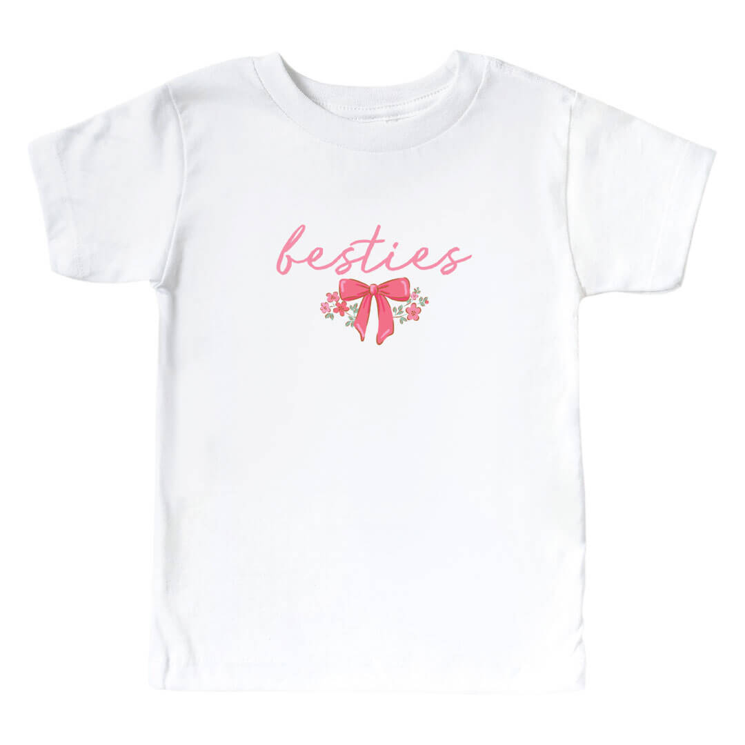 besties bow graphic tee for girls 