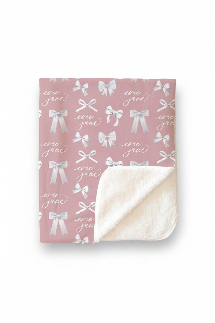 Bow Personalized Kids Blanket